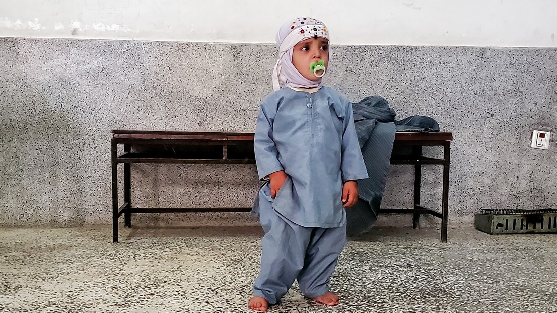 Hidayatullah can now stand on his own two feet and play with the other children