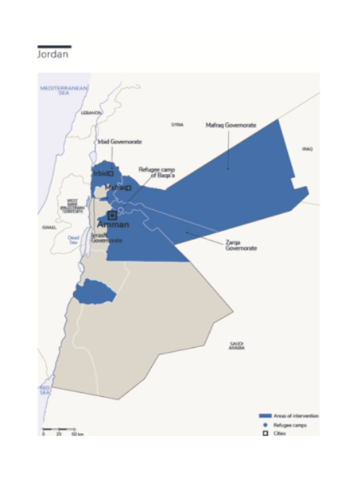 Map of HI intervention in Jordan