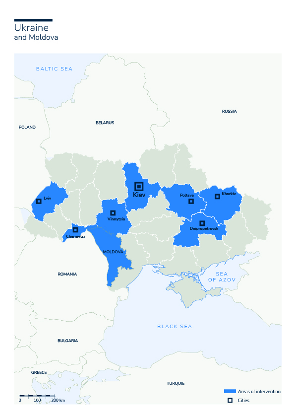 Map of HI operations in Ukraine